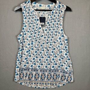 Lucky Brand Blue and White Floral Blouse